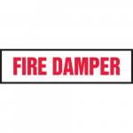 1" x 4" Fire Safety Label "Fire Damper"_noscript