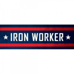 1" x 3" Hard Hat Sticker "Iron Worker"_noscript
