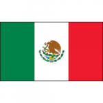 1" x 1-3/4" Hard Hat / Helmet Sticker "Mexican Flag"