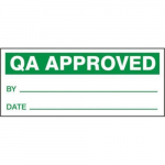 1" x 2-1/4" Production Control Label "Qa Approved"_noscript