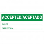 1" x 2-1/4" Safety Label "Accepted/Aceptado"_noscript