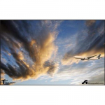 Tray Table-Gard Mat, Sun, Clouds, Plane, 10" x 16"_noscript