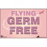 Tray Table-Gard Mat "Flying Germ Free", 10" x 16"_noscript