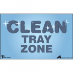 Tray Table-Gard Mat, Message "Clean Tray Zone"_noscript