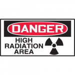 1-1/2" x 3" Safety Label "High Radiation Area"_noscript