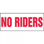 1" x 5" Safety Label "No Riders" Clear Vinyl_noscript