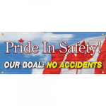 4' x 10' Banner with Legend: "Pride in Safety Our Goal No Accidents"