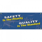 4' x 10' Banner with Legend: "Safety is The Priority Quality is The Standard"