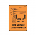 20" x 14" Safety Banner "Look Up & Live! High ..."