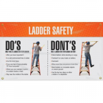28" x 96" Motivational Banner "Ladder Safety Do's..."_noscript