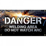 28" x 8ft. Welding Banner "Danger - Welding ..."_noscript