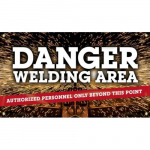 28" x 4ft. Welding Banner "Danger - Welding Area ..."_noscript