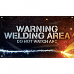 28" x 4ft. Welding Banner "Warning - Welding Area..."_noscript