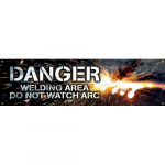 28" x 4ft. Welding Banner "Danger - Welding Area ..."