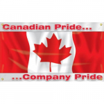 28" x 8ft. Safety Banner "Canadian Pride Company..."