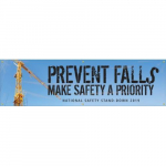 28" x 8ft. Safety Banner "Prevent Falls - Make ..."_noscript