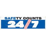 28" x 8' Banner with Legend: "Safety Counts 24/7"_noscript