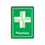14" x 10" Safety Sign "Pharmacy" Aluminum_noscript