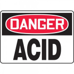 10" x 14" Adhesive Vinyl OSHA Sign: "Danger Acid"