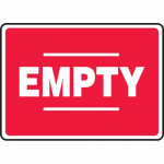10" x 14" Aluma-Lite Sign with Legend: "Empty" Red