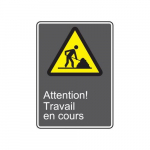 14" x 10" Safety Sign "Attention! Travail ..."_noscript