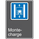 14" x 10" Aluminum CSA French Sign: "Monte-Charge"_noscript