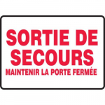 7" x 10" Safety Sign "Sortie De Secours ..."_noscript