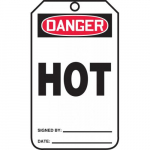5-3/4" x 3-1/4" RP-Plastic Tag "Danger Hot"_noscript