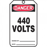 5-3/4" x 3-1/4" PF-Cardstock OSHA Tag "440 Volts"
