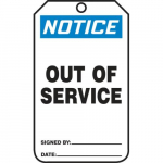 5-3/4" x 3-1/4" PF-Cardstock Tag "Out of Service"_noscript