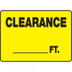 10" x 14" Aluma-Lite Sign: "Clearance __ Ft."