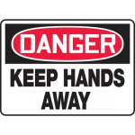10" x 14" Adhesive Vinyl Sign: "Keep Hands Away"_noscript