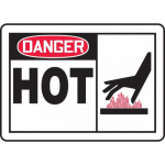 10" x 14" Adhesive Dura-Vinyl Sign: "Danger Hot"