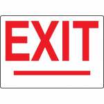 10" x 14" Adhesive Vinyl Red on White Sign: "Exit"_noscript