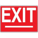 10" x 14" Aluminum White on Red Sign: "Exit"_noscript