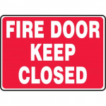 10" x 14" Aluminum Sign: "Fire Door Keep Closed"_noscript