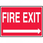 10" x 14" Aluminum Sign: "Fire Exit" & Right Arrow_noscript
