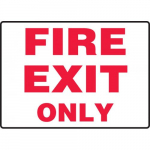 10" x 14" Adhesive Vinyl Sign: "Fire Exit Only"_noscript