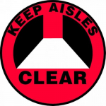 17" Adhesive Vinyl Floor Sign: "Keep Aisles Clear"_noscript