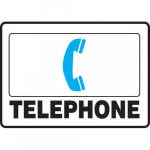 10" x 14" Adhesive Dura-Vinyl Sign: "Telephone"