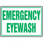 10" x 14" Accu-Shield Sign: "Emergency Eyewash"_noscript