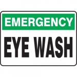 10" x 14" Accu-Shield Sign: "Emergency Eye Wash"_noscript
