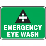 10" x 14" Accu-Shield Sign: "Emergency Eye Wash"_noscript