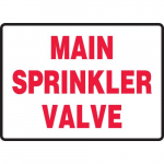 10" x 14" Accu-Shield Sign: "Main Sprinkler Valve"_noscript