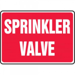 10" x 14" Adhesive Vinyl Sign: "Sprinkler Valve"_noscript
