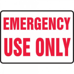 10" x 14" Accu-Shield Sign: "Emergency Use Only"_noscript