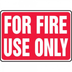 10" x 14" Adhesive Vinyl Sign: "For Fire Use Only"_noscript