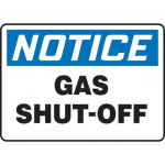 10" x 14" Aluma-Lite Sign: "Notice Gas Shut-Off"