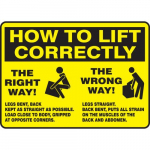 10" x 14" Aluminum Sign: "How to Lift Correctly"_noscript