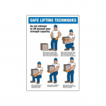 20" x 14" Safety Sign "Safe Lifting Techniques"